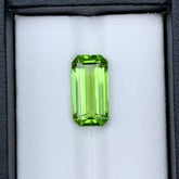 Apple Green Peridot Stone For Jewelry Making, Emerald Cut Peridot Gemstone